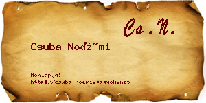 Csuba Noémi névjegykártya