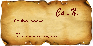 Csuba Noémi névjegykártya